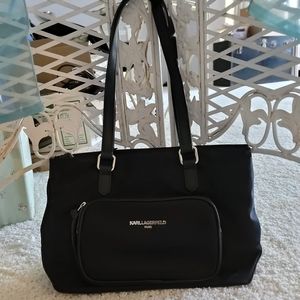 Karl Lagerfeld black nylon purse